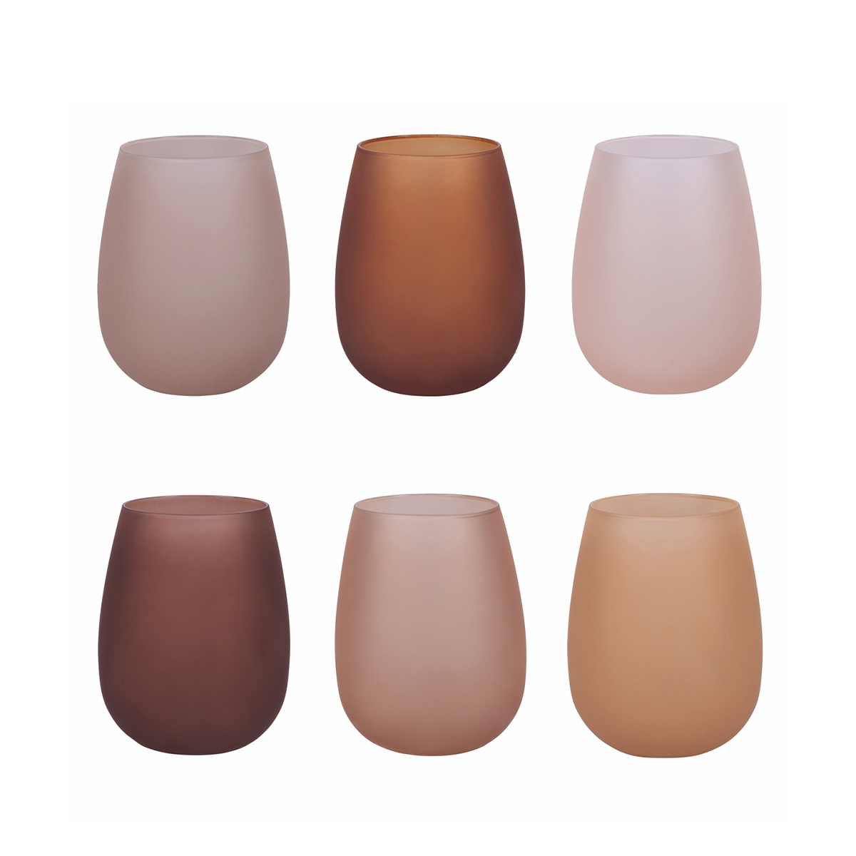 Set van 6 glazen met ijseffect 600ml Happy Hour Chocolate Aanbieding Set van 6 glazen met ijseffect 600ml Happy Hour Chocolate Aanbieding