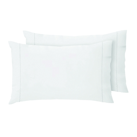 Ensemble de 2 taies d'oreiller 50x80cm en coton blanc avec rabat Toronto Promotion