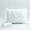 Ensemble de 2 taies d'oreiller 50x80 cm en coton blanc avec fermeture éclair Dallas Vente