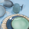 Set glazen in blauw glas met ijseffect 600ml Happy Hour Ocean Aanbod