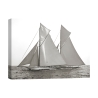 Zwart-wit afdruk op canvas zeilboot Columbia & Shamrock 1901 Aanbieding