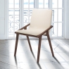 Set de 2 chaises de salle à manger design moderne en bois et simili cuir beige Hays Vente