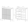 Hoge kast met 4 geprofileerde deuren, dressoir voor woonkamer, beige Bitter Voorraad
