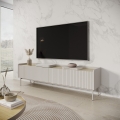 Moderne lage TV-kast met 2 neerklapbare deuren beige 153x50x38 Bitter Aanbieding