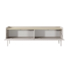 Moderne lage TV-kast met 2 neerklapbare deuren beige 153x50x38 Bitter Aanbod