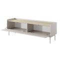 Moderne lage TV-kast met 2 neerklapbare deuren beige 153x50x38 Bitter Kortingen