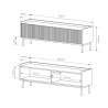Moderne lage TV-kast met 2 neerklapbare deuren beige 153x50x38 Bitter Voorraad