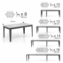 Uitschuifbare moderne eettafel 90x160-400 marmerlook Harper Karakteristieken