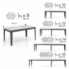 Table à manger extensible moderne 90x160-400 effet marbre Harper Dimensions