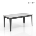 Uitschuifbare moderne eettafel 90x160-400 marmerlook Harper Aanbieding