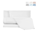Parure pour lit double en coton avec draps et 2 taies Toronto Promotion