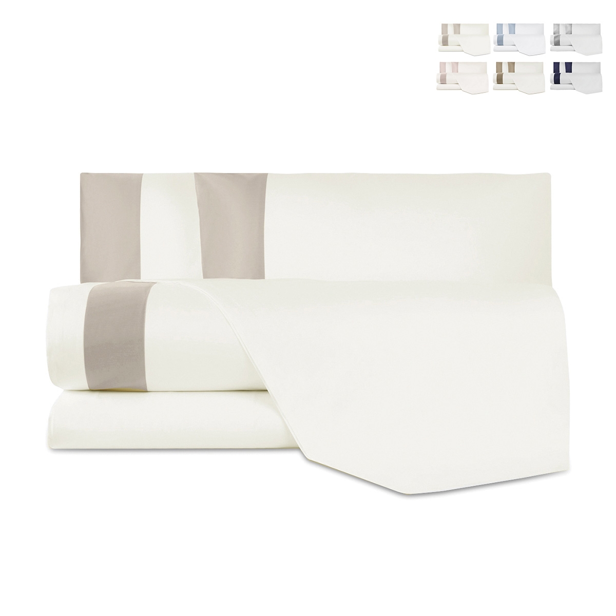 Parure de lit double draps et taies en satin de coton Heritage Promotion Parure de lit double draps et taies en satin de coton Heritage Promotion