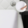 Drap-housse pour lit simple 90x200cm en coton blanc Toronto Vente