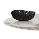 Uitschuifbare design eettafel met marmerlook 160x160x75 Arvin Onice Prijs