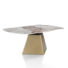 Uitschuifbare design eettafel met marmerlook 160x160x75 Arvin Onice Karakteristieken