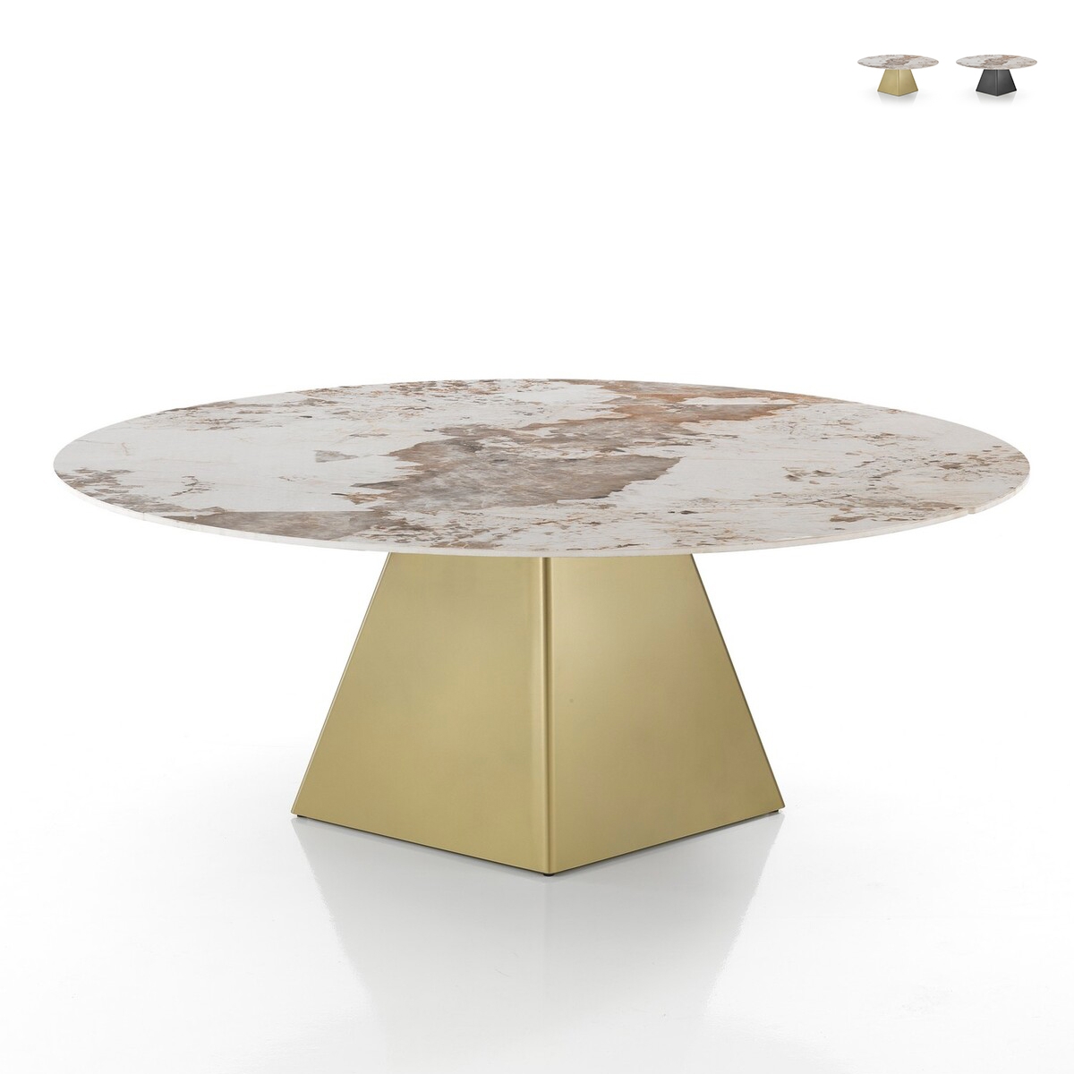 Uitschuifbare design eettafel met marmerlook 160x160x75 Arvin Onice Voorraad
