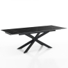 Uitschuifbare tafel 90x160-220 gekruiste poten marmerlook Ward Marble Aanbod
