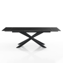 Uitschuifbare tafel 90x160-220 gekruiste poten marmerlook Ward Marble Korting