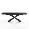 Uitschuifbare tafel 90x160-220 gekruiste poten marmerlook Ward Marble Korting