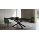 Uitschuifbare tafel 90x160-220 gekruiste poten marmerlook Ward Marble Verkoop