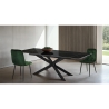 Uitschuifbare tafel 90x160-220 gekruiste poten marmerlook Ward Marble Verkoop