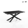Table extensible 90x160-220 pieds croisés effet marbre Ward Marble Promotion