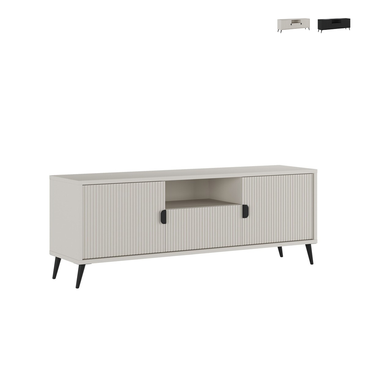 Lage tv-meubel voor woonkamer met 2 deuren en lade 153x40x61 Danielle Aanbieding Lage tv-meubel voor woonkamer met 2 deuren en lade 153x40x61 Danielle Aanbieding