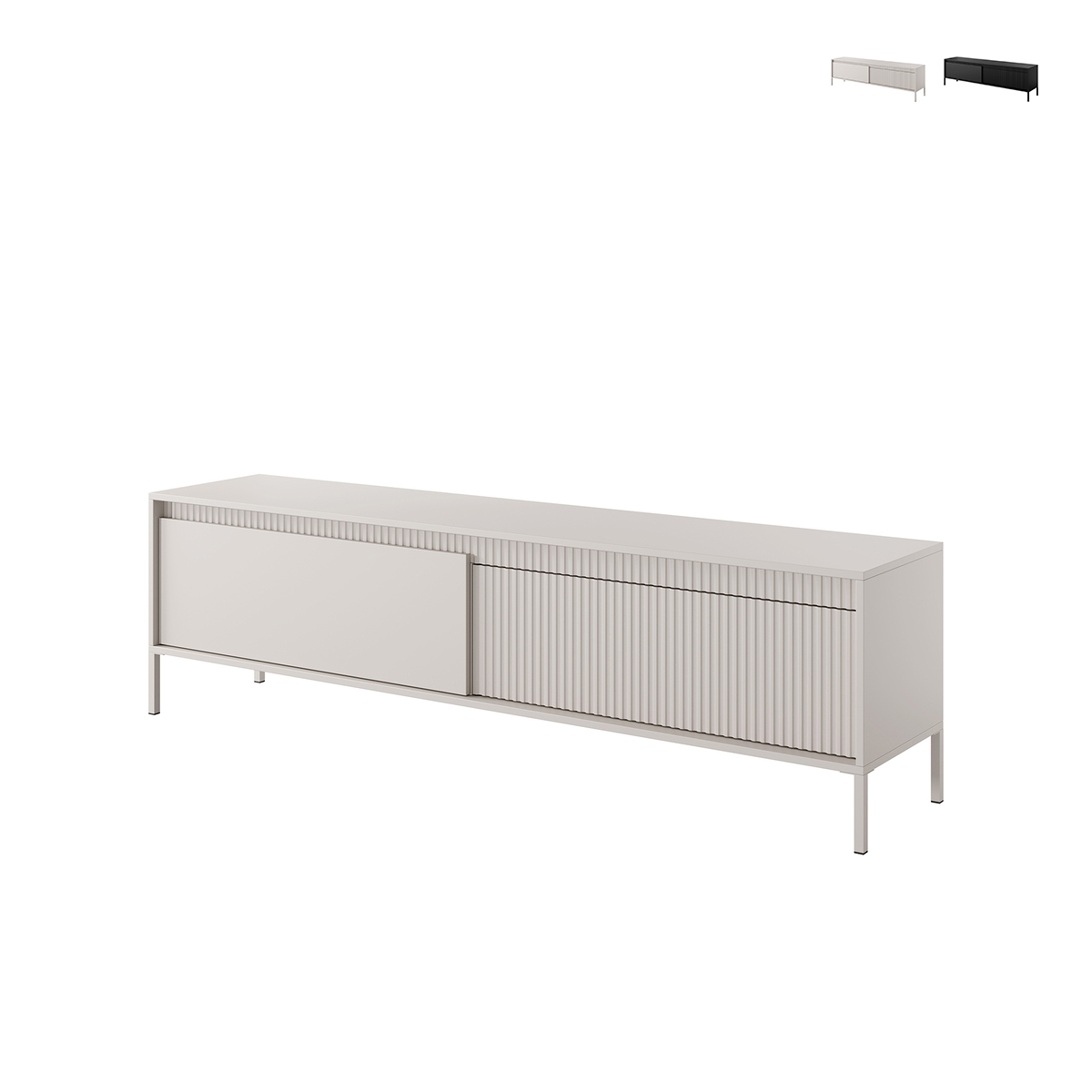 Meuble TV bas design moderne 2 portes Kergi pour salon Promotion Meuble TV bas design moderne 2 portes Kergi pour salon Promotion