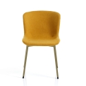 Set van 4 moderne stoelen in stof voor eetkamer keuken Rann Gold Aanbod