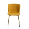 Set van 4 moderne stoelen in stof voor eetkamer keuken Rann Gold Aanbod