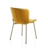 Set van 4 moderne stoelen in stof voor eetkamer keuken Rann Gold Kortingen