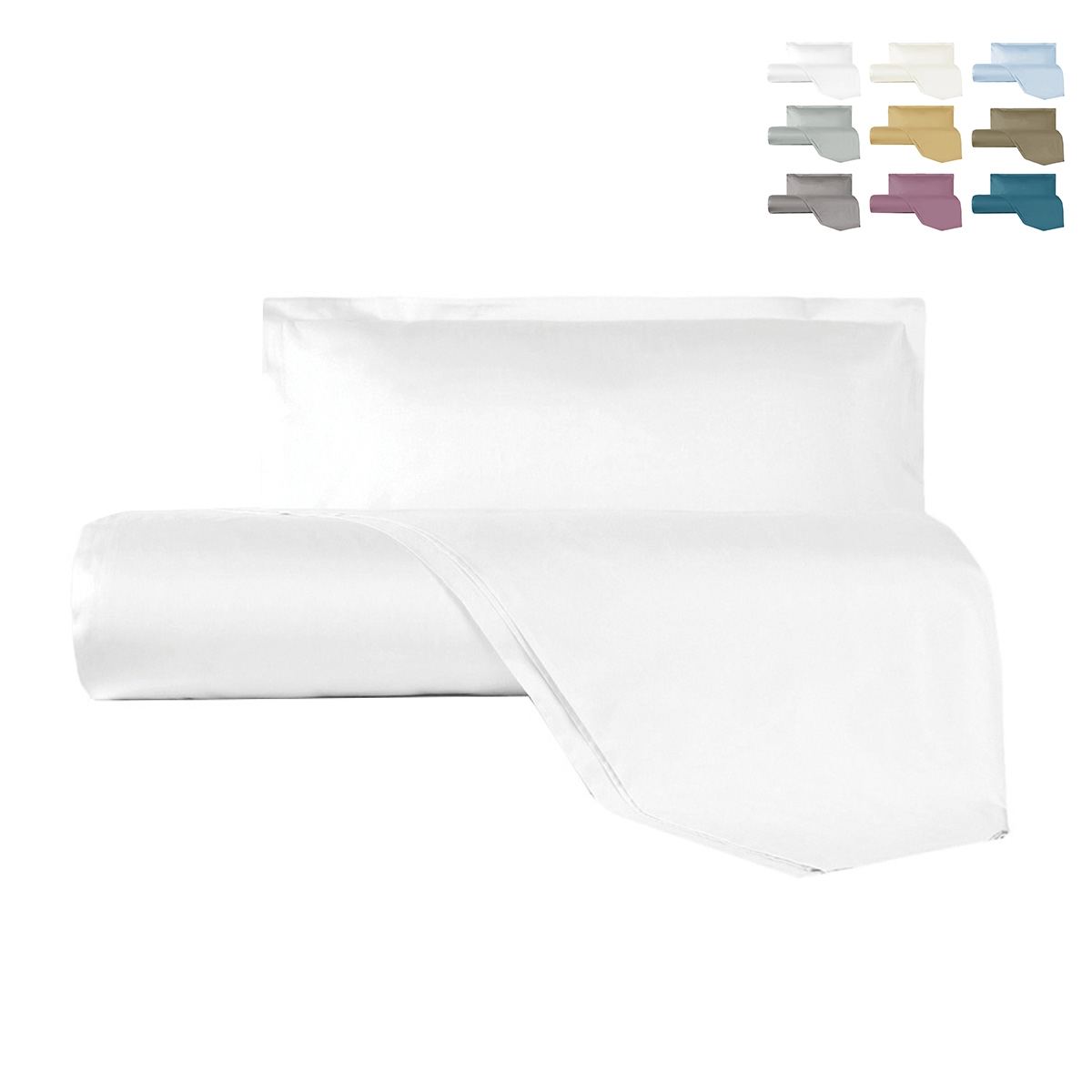 Ensemble housse de couette et taies d'oreiller une place et demie en satin Argentario Promotion Ensemble housse de couette et taies d'oreiller une place et demie en satin Argentario Promotion