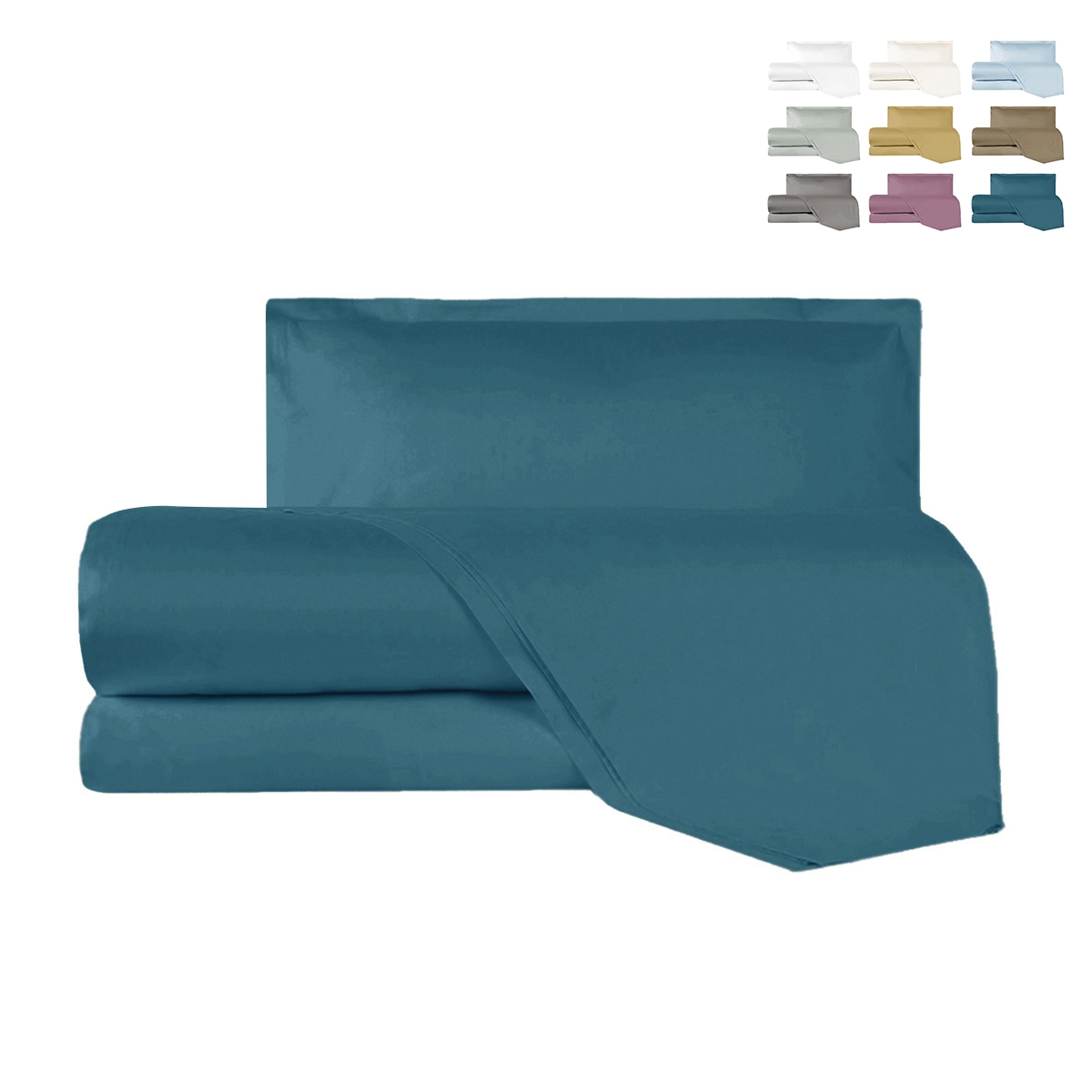 Parure de lit une place et demie en satin drap taie d'oreiller Argentario Promotion Parure de lit une place et demie en satin drap taie d'oreiller Argentario Promotion