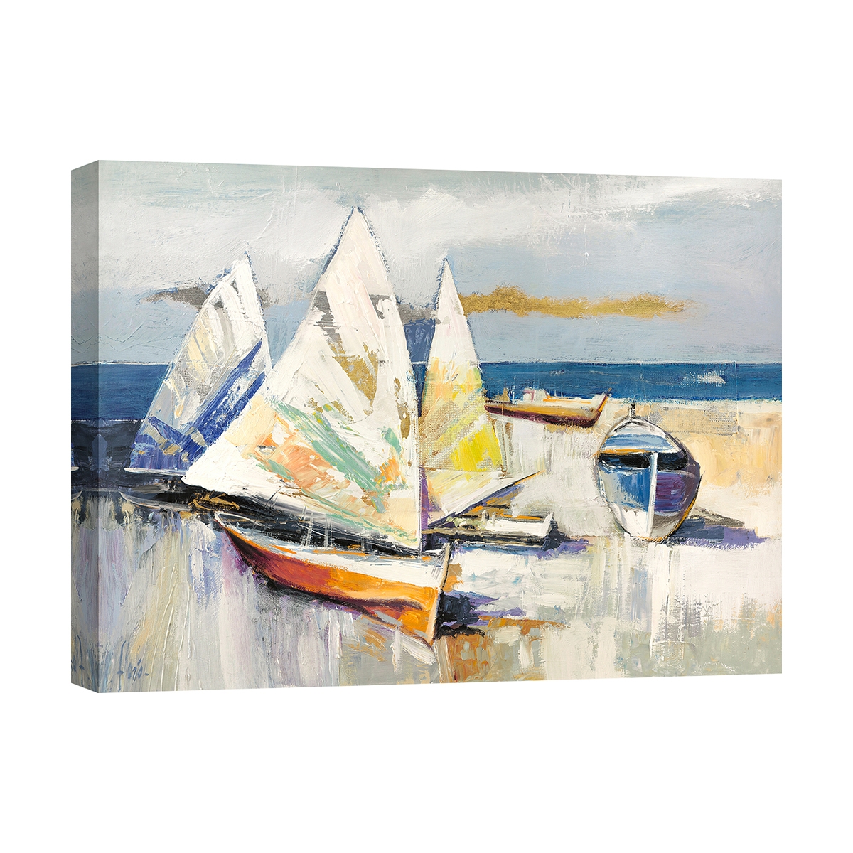 Modern schilderij op canvas Boten op het strand Luigi Florio Aanbieding Modern schilderij op canvas Boten op het strand Luigi Florio Aanbieding