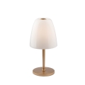 Gouden metalen tafellamp met witte glazen kap Ares T Aanbieding