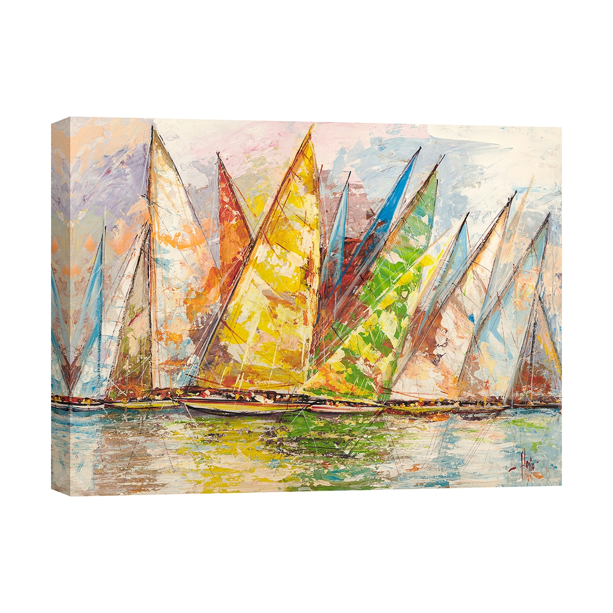 Canvas schilderij met botenprint Regata di Primavera Luigi Florio Aanbieding Canvas schilderij met botenprint Regata di Primavera Luigi Florio Aanbieding