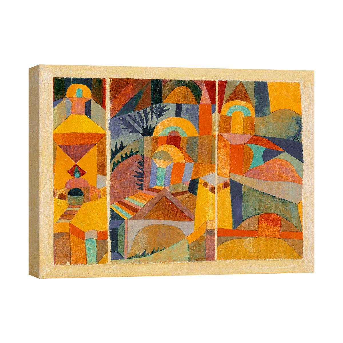 Abstract geometrisch schilderij op canvas Temple Gardens Paul Klee Aanbieding Abstract geometrisch schilderij op canvas Temple Gardens Paul Klee Aanbieding