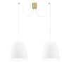 Hanglamp Ares LS - Twee Lichtbronnen - Goud Metaal en Wit Glas Verkoop