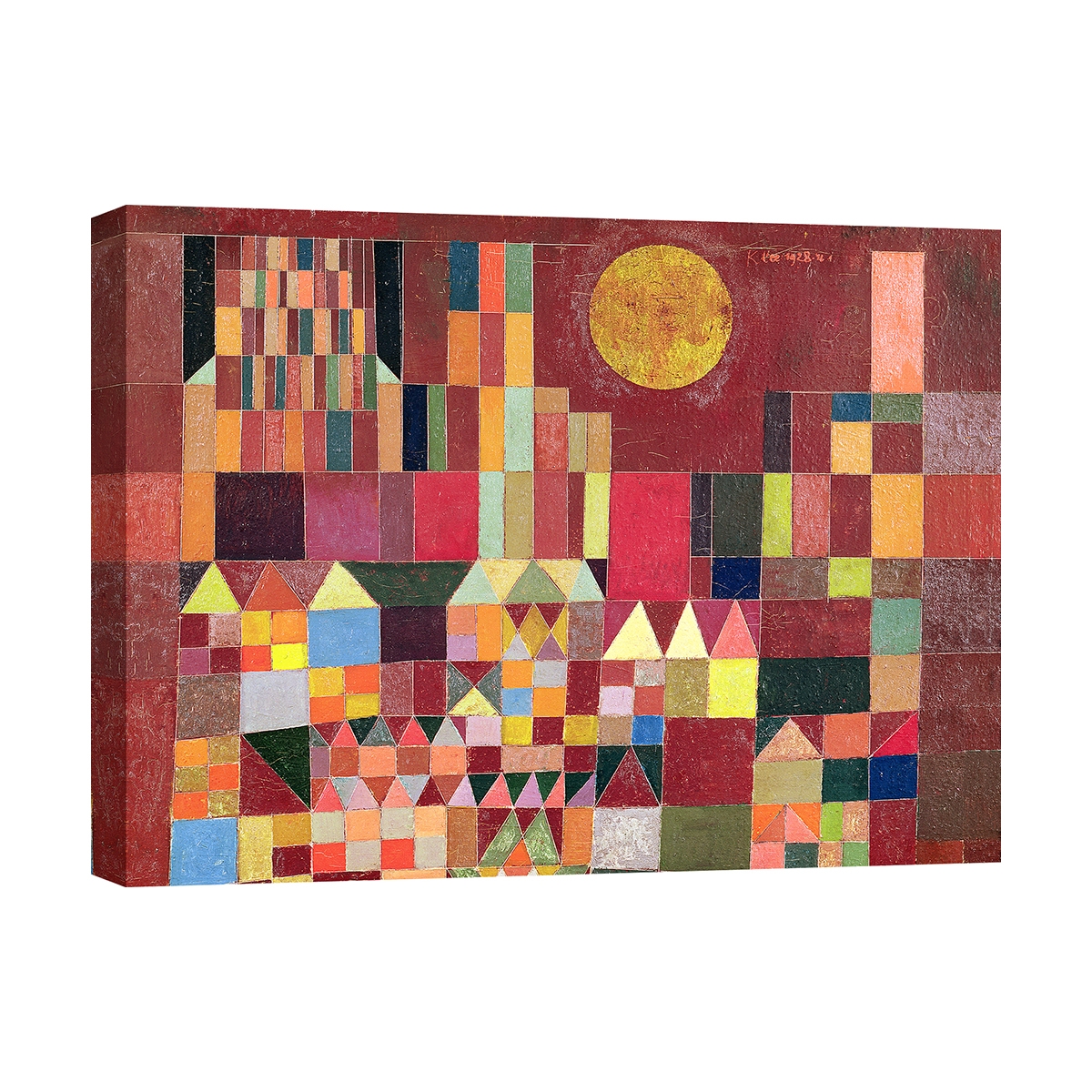 Impressionistisch kunstwerk op canvas Castle and Sun (detail) Paul Klee Aanbieding