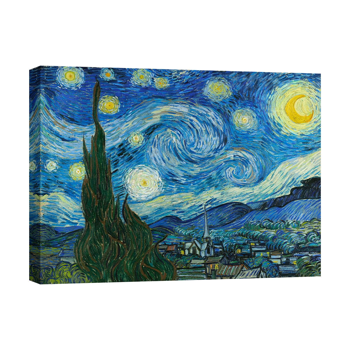 Impressionistisch schilderij op canvas Sterrennacht Vincent van Gogh Aanbieding