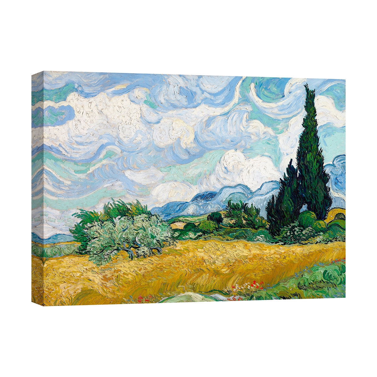 Impressionistische canvasprint "Campo di Grano con Cipressi" van Gogh Aanbieding Impressionistische canvasprint "Campo di Grano con Cipressi" van Gogh Aanbieding