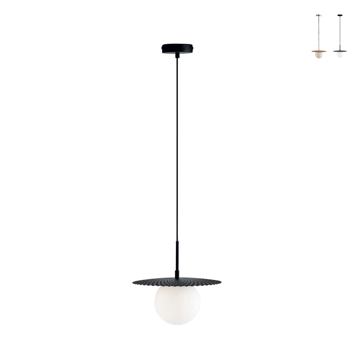 Hanglamp voor woonkamer met glazen kap 45cm Chaplin L1 Aanbieding