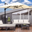 Zijwaartse tuinparasol 3x3 uitschuifbaar aluminium Antibes Verkoop