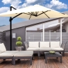 Zijwaartse tuinparasol 3x3 uitschuifbaar aluminium Antibes Verkoop