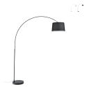 Lampadaire courbé en métal avec base en marbre abat-jour en tissu Dream Promotion