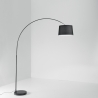 Lampadaire courbé en métal avec base en marbre abat-jour en tissu Dream Vente