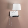 Applique en métal avec prise USB et abat-jour classique en tissu Ciak Vente