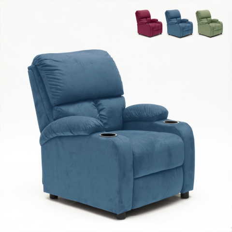 Fauteuil relax inclinable avec repose-pieds et compartiments Laura Light Promotion
