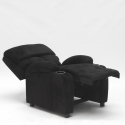 Fauteuil relax inclinable en microfibre velours repose-pieds Laura 