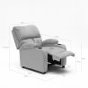 Fauteuil relax inclinable en microfibre velours repose-pieds Laura 